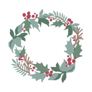 ホーリーリース レイヤード ステンシル / Holly Wreath - Layered Stencils 4PK