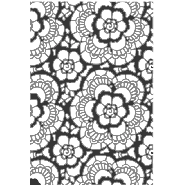 ボールトレース エンボスフォルダー / Vault Lace – Multi Level Textured Impressions Embossing Folder by Tim Holtz
